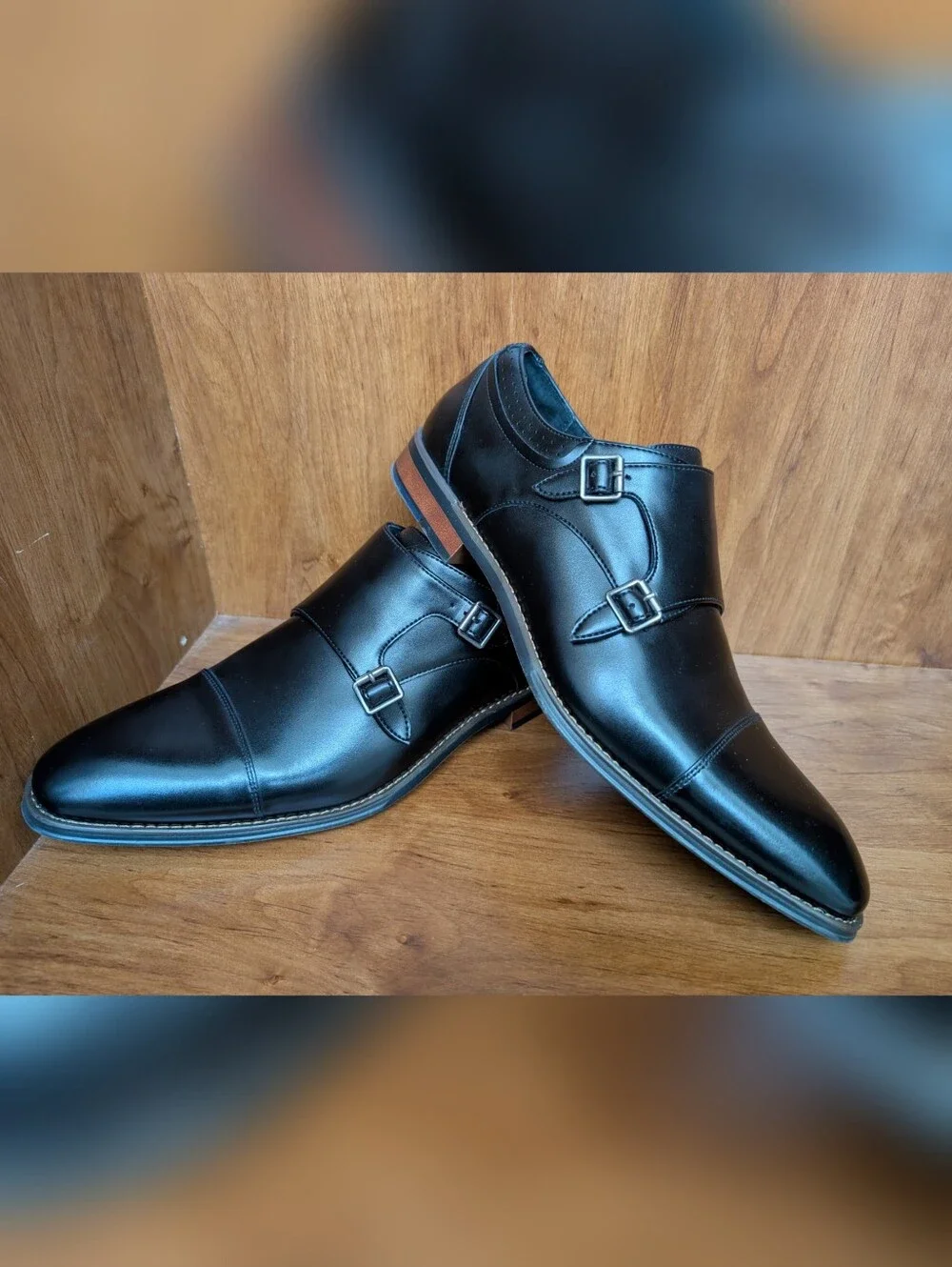 Stacy Adams Men's Bayne Cap Toe Double Monk Strap Shoes
